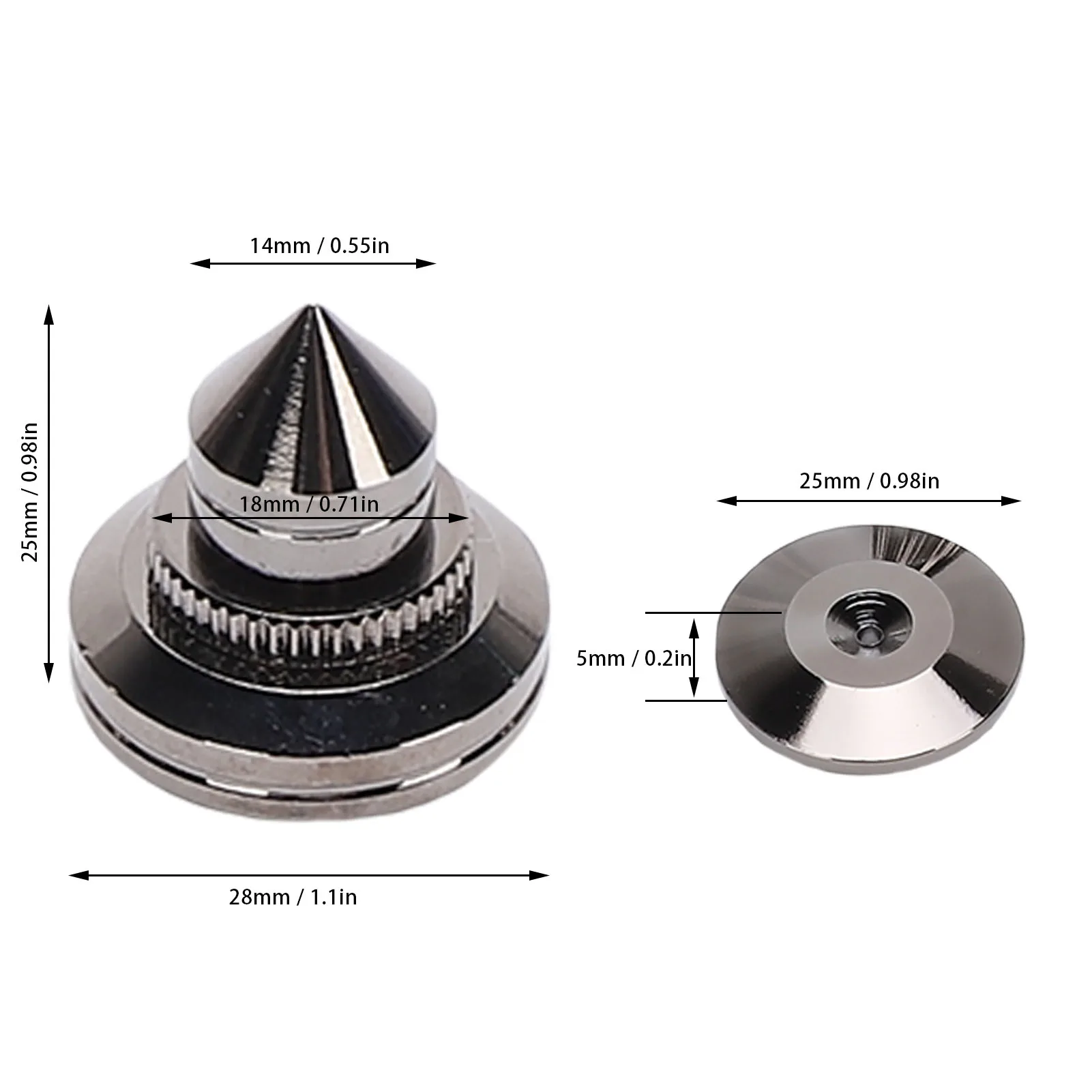 8PCS Lautsprecher Basis Spikes Einstellbare Höhe Lautsprecher Isolation Ständer Füße Polieren Prozess Einfache Installation für CD DVD Spieler