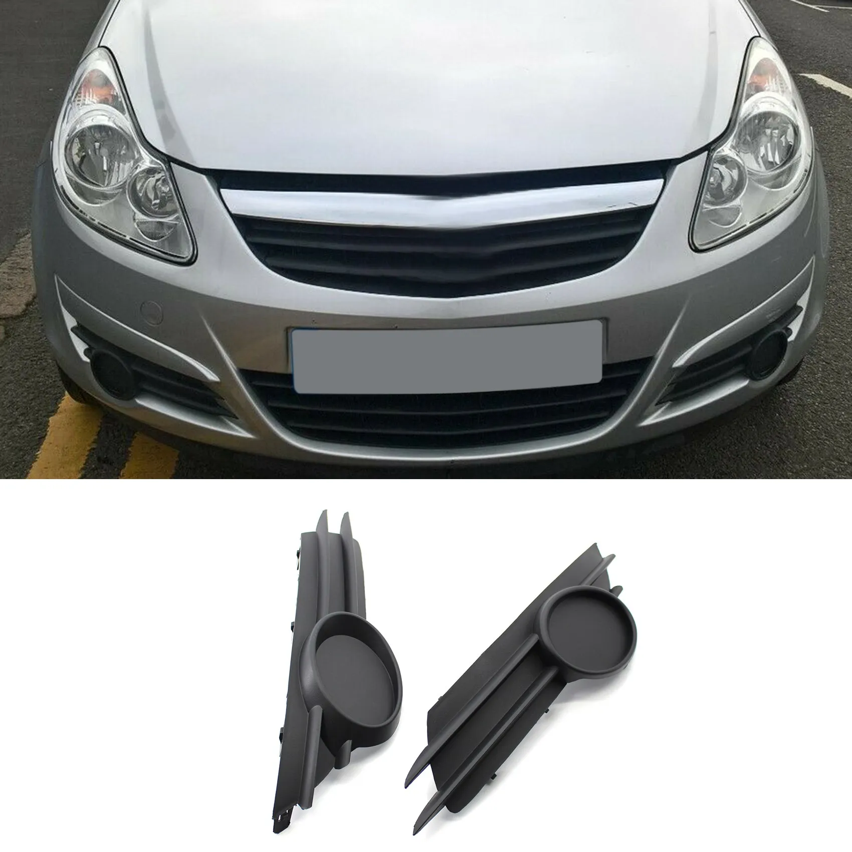 

AC34-2X Car Front Fog Light Grille Fog Lamp Cover Front Bumper Grill For Vauxhall Opel Corsa D 2006-2011 13229482 13229483