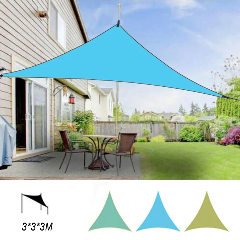 3X3X3M Waterproof Triple-Cornered Sun Shelter Awning Parasol Outdoor Canopy Garden Patio Shade Sail Cloth