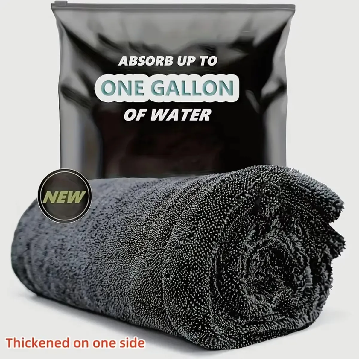 60x90cm Dark Gray Car Microfiber Towel, Oversized Strong Absorbent Car Wash Cloth, High-Efficiency Cleaning Wipe Cloth