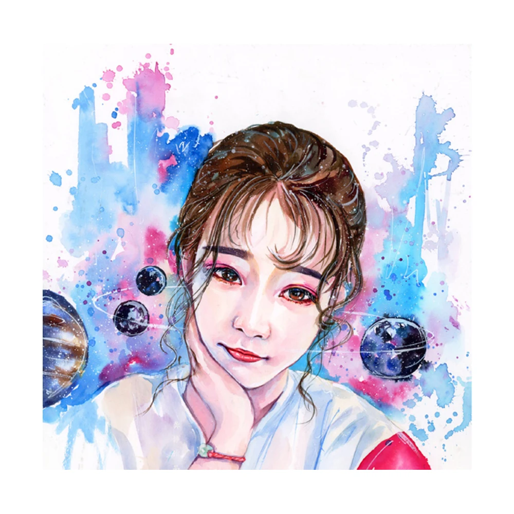 Artist custom made handmade  colorful Watercolor animated characters drawing kids painting  decorative for luxury gifts