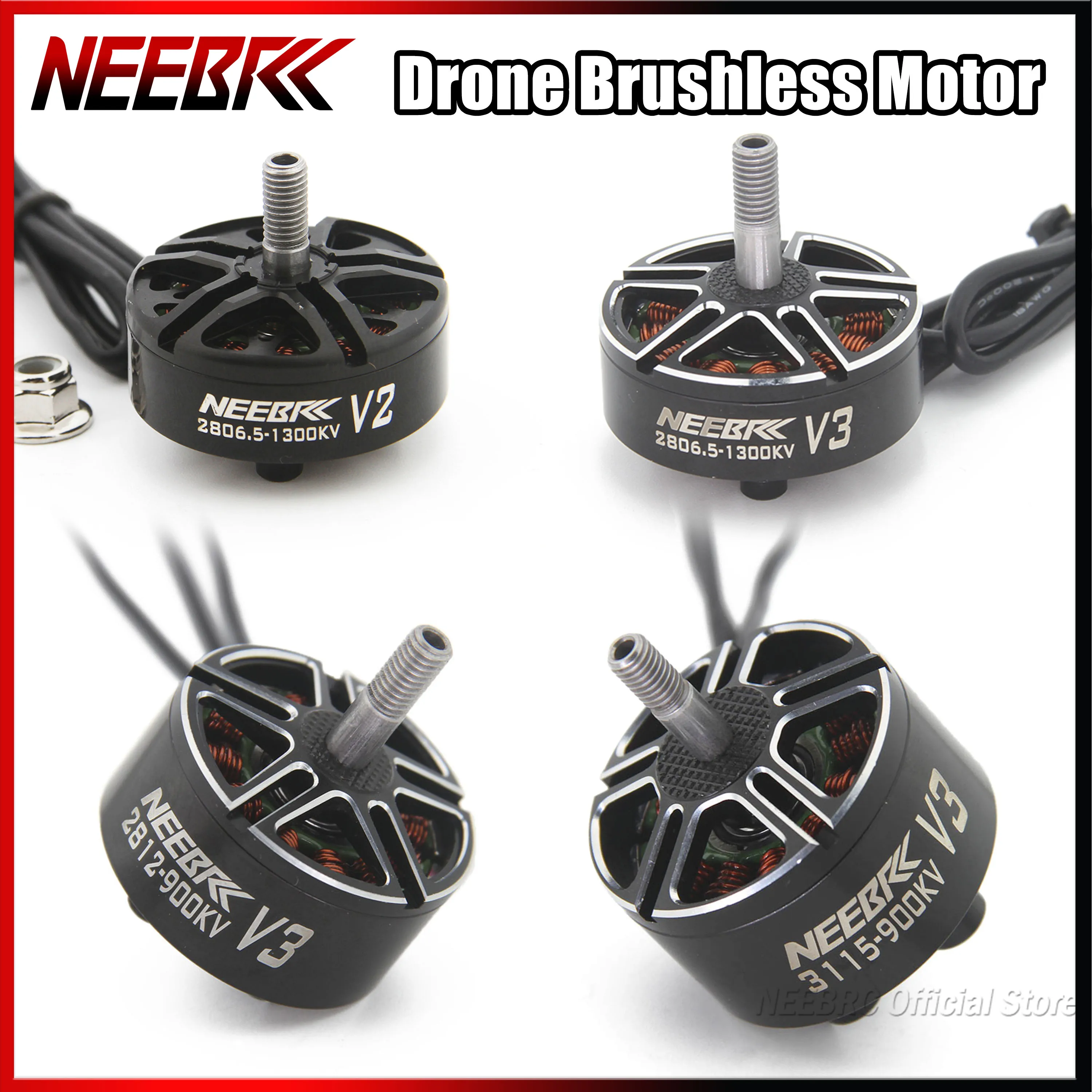 

NEEBRC 2806.5 2807 2812 3115 Racing Drone Outrunner Brushless Motor 900KV 1300KV for RC FPV Quadcopter Airplane Mark4 Frame ESC