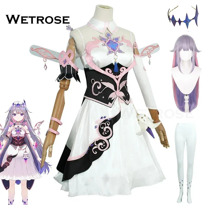 【Wetrose】أزياء كوسكي بيجو التأثيرية Hololive EN الجيل الثالث مجيء هولو مجموعة كاملة من شعر مستعار للهالوين Vtuber