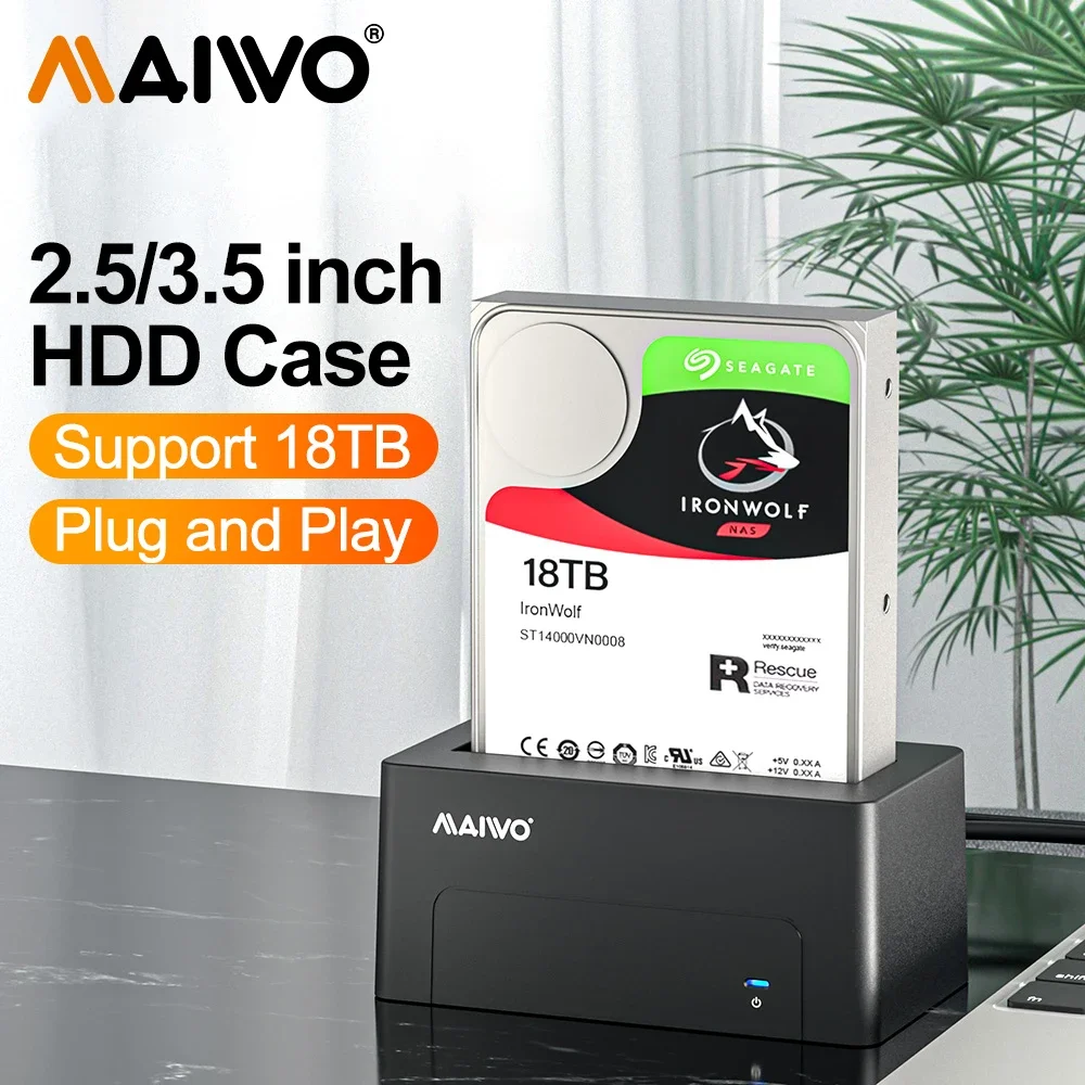 Док-станция для жестких дисков MAIWO, адаптер SATA-USB 3,0 для жестких дисков 2,5 дюйма, 3,5 дюйма, док-станция для жестких дисков