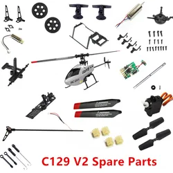 C129 V2 RC Helicopter Spare Parts propeller Head shell Main Frame gear motor blade Receiver servo etc