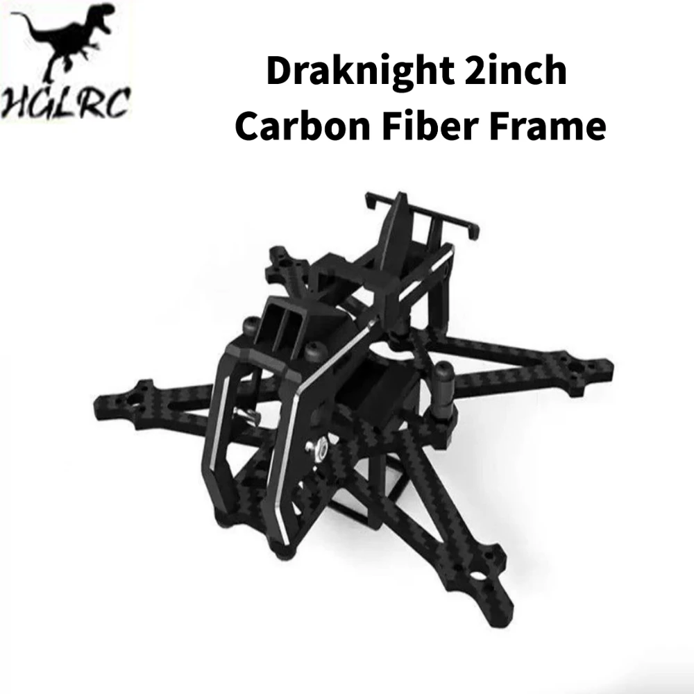 HGLRC Draknight O4 2inch FPV Drone Frame Kit,Carbon Fiber & Aluminum Construction, 91mm Wheelbase for DJI O4 Air Unit