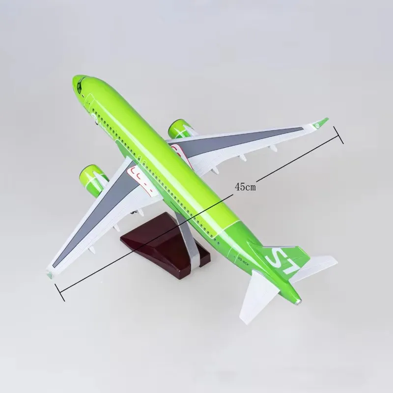 1/80 Scale 47cm Siberia S7 Airlines A320 Neo With Lighting And Wheels Die-cast Resin Aircraft Model Collectible Display Item