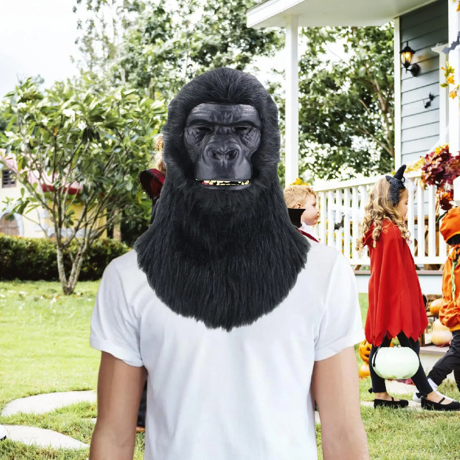 

Animal Halloween Costume Christmas Easy Wear Gorillas Head Mask Carnival Cosplay for Party Festival Stage Shows Role Play Bar