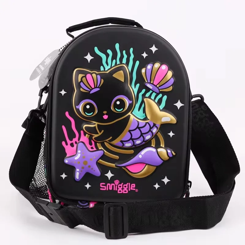 Hot Genuine Australian Smiggle Black Cat Fashion Student Backpack Children Stationery Box Backpack Lunch Bag Wallet Student Gift