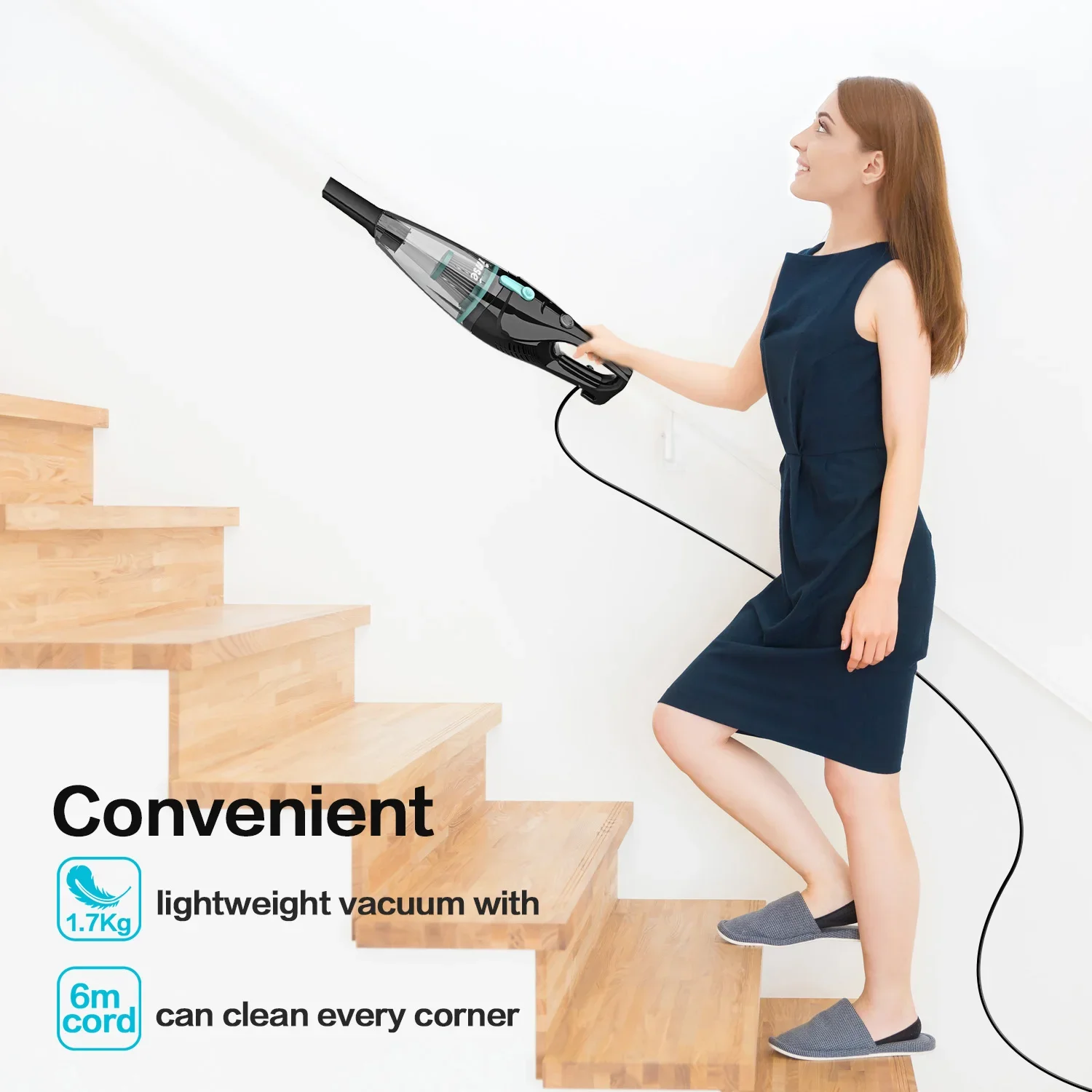 R3S Corded Vacuum Cleaner 16Kpa 6M Extra Long Cord Handheld Vacuum Cleaner  Car Cleaning Hard Floor Household Appliance Mijia Mi