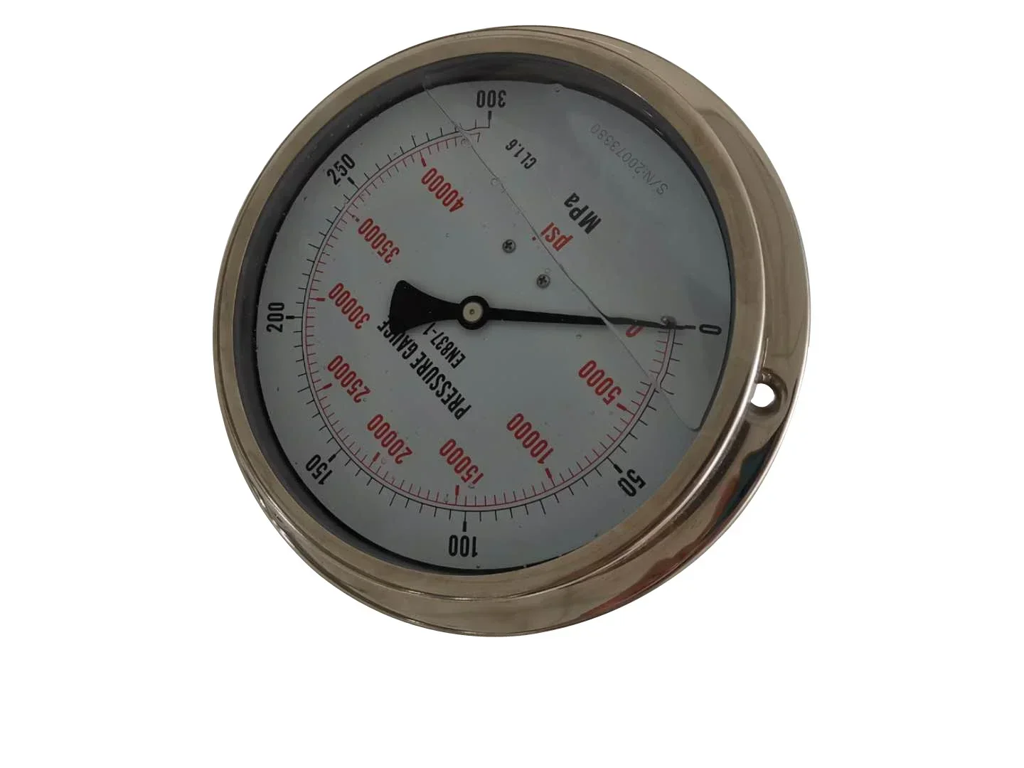 EN100-200-2  4 inch diameter 100mm  0-200 Mpa mountinge high pressure steel pressure gauge