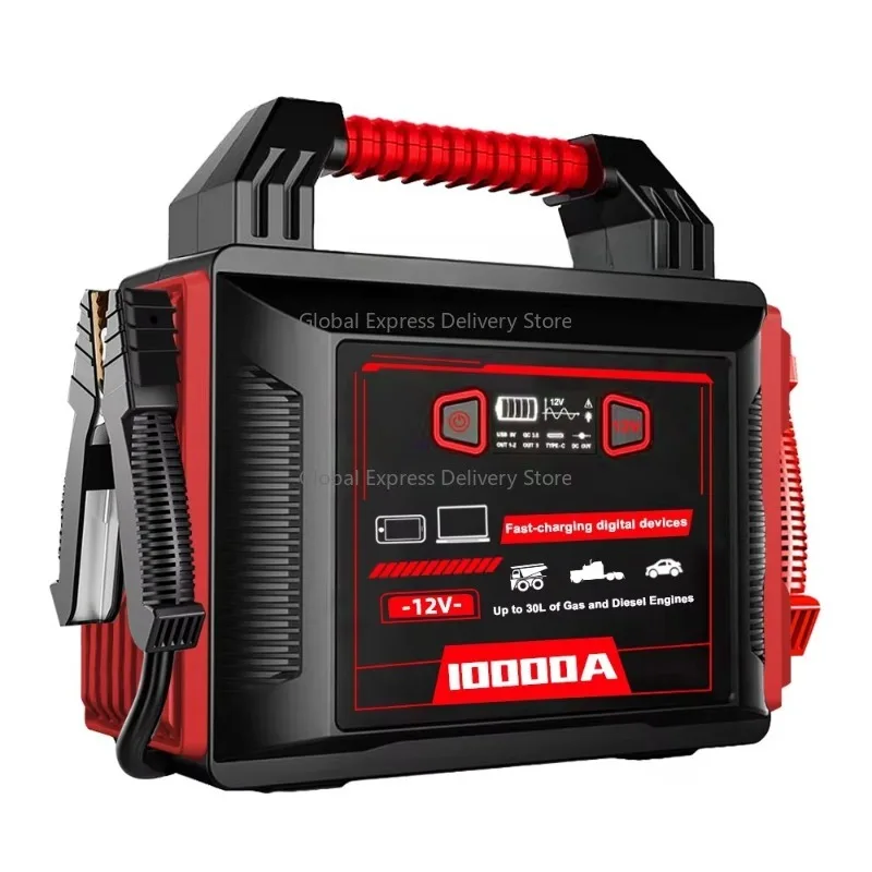 

High Amp 12V 10000A Portable Truck Battery LED Light Jump Starter with Jumper Cable for Semi Trucks