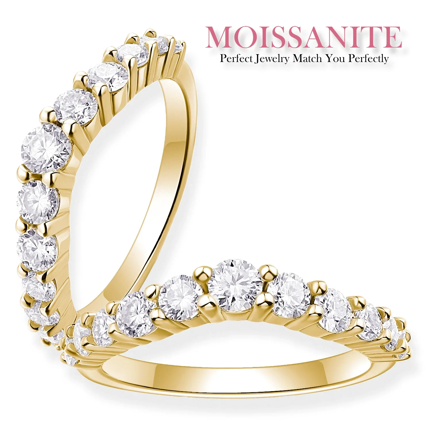 

0.96ctw Crown Ring, S925 Sterling Silver with Moissanite Stones, 18K Gold-Plated, Hypoallergenic, Elegant and Comfortable Design