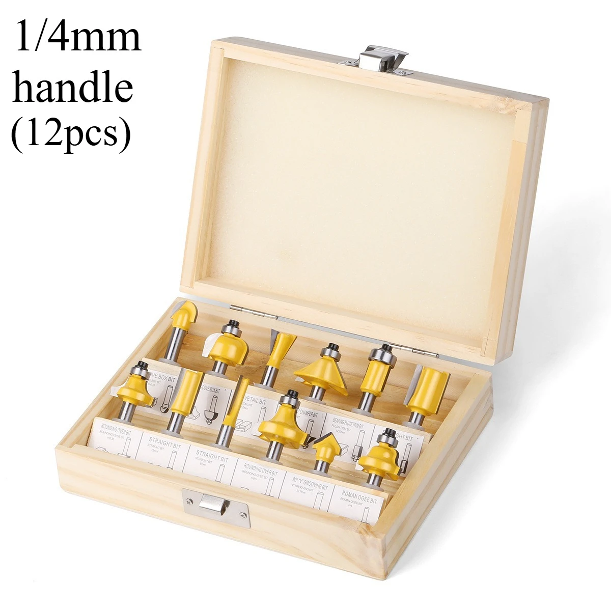 

12pcs/Set 6 Handle 1/4 Handle Woodworking Milling Cutter Set Trimmer Milling Cutter Home Decoration DIY