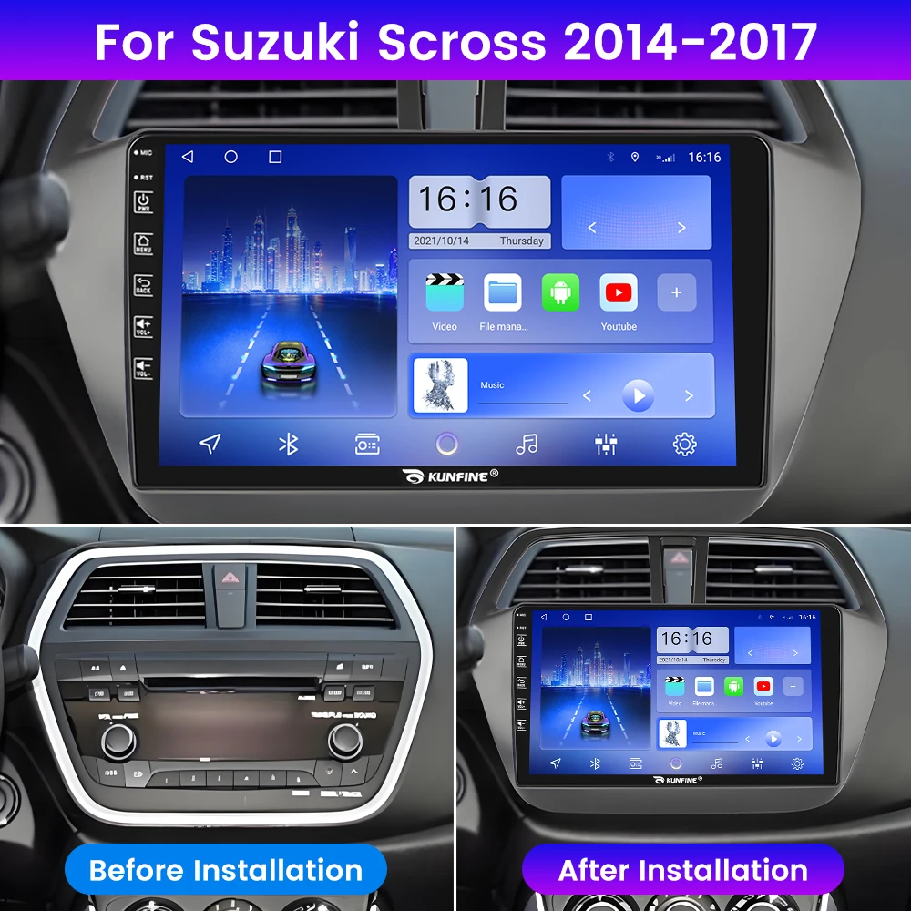 Android Car Radio For Suzuki Scross 2014-2017 Car Stereo 2Din Octa Core GPS Navigation Player IPS Screen Carplay Android Auto