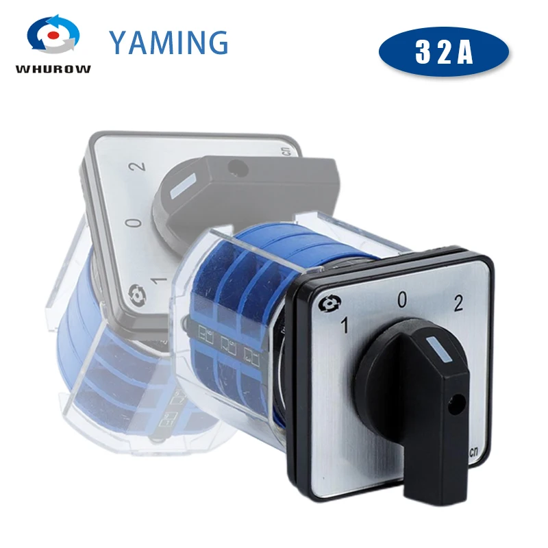 

YMW26-32/3 Changeover Rotary Cam Switch With Plastic Dust Proof Cover 32A Three Poles Control Motor LW28 LW26