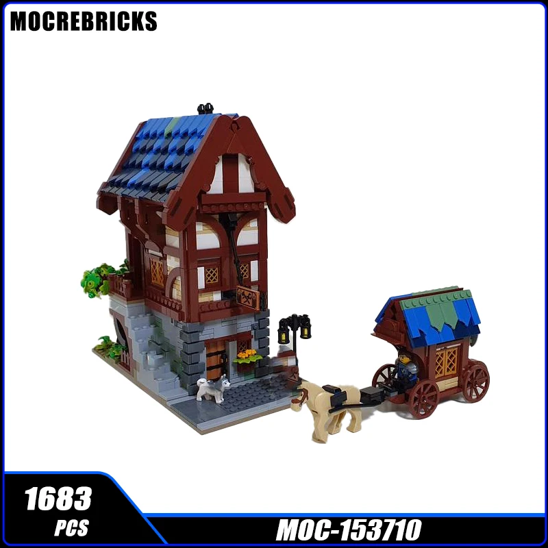 City Street View Series MOC-153710 Medieval Building Block DIY Model Collection Experts Creativity Puzzle Brick Toys Xmas Gifts