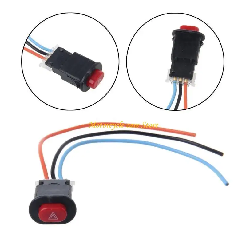 U75F Motorcycle Switch Hazard Light Switch Button Electric Vehicle Double Flash Warning Emergency Lamp Flasher