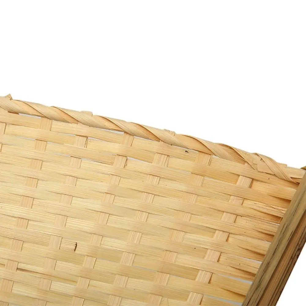 Lightweight Sturdy Handwoven Handmade Trendy Drying Bamboo Basket Dustpans Vegetable Storage Tray Kitchen Supplies