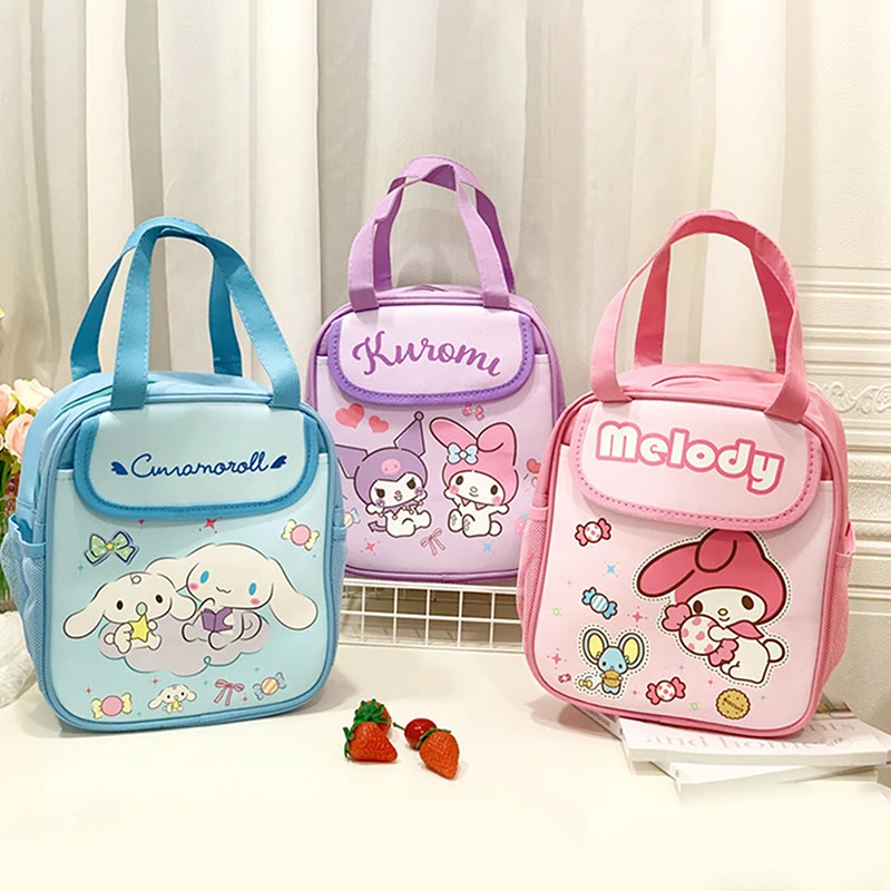 1pc Cute Sanrio Insulated Fashionable Lunch Bag - Reusable, Foldable, Zipper Closure, PU Material, Unlined