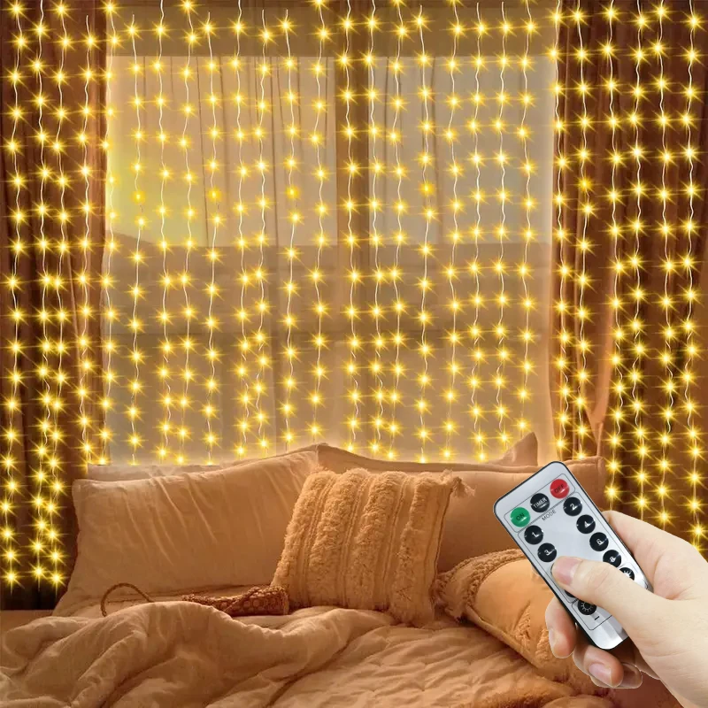 زينة عيد الميلاد Led الستار جارلاند على النافذة USB الطاقة الجنية أضواء اكليل مع البعيد السنة الجديدة 2026 جارلاند Led أضواء