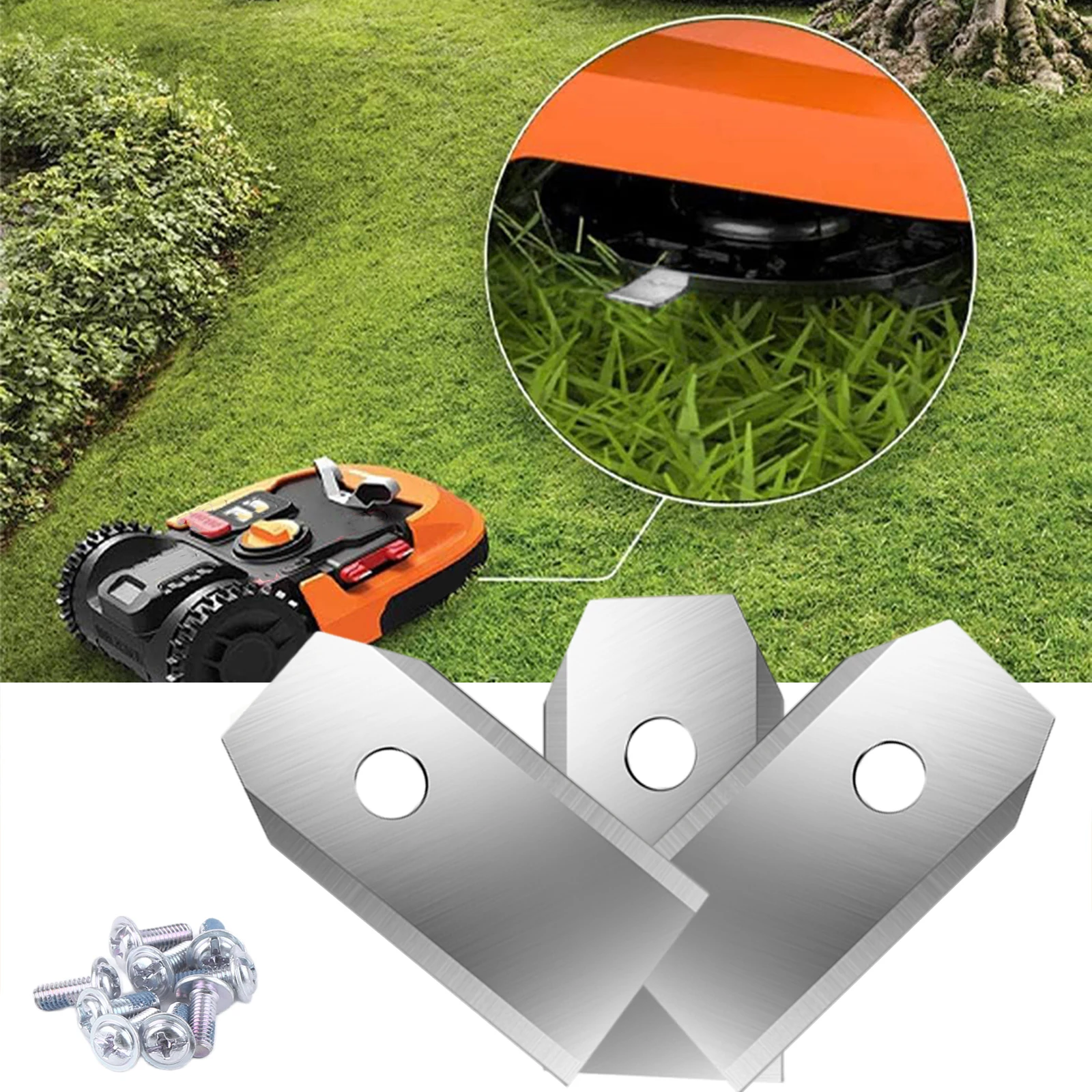 Replacement Blades With Screws 30Pcs For Segway Navimow Smart Lawn Mower Robotic Stainless Steel Lawnmower Blades Accessories view 4