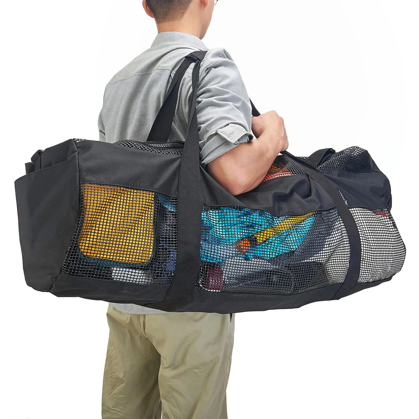 

Mesh Duffel Bag Oxford Cloth Collapsible Diving Snorkel Gear Bags with Zipper Handbag Organizer for Hiking Scuba or Snorkeling