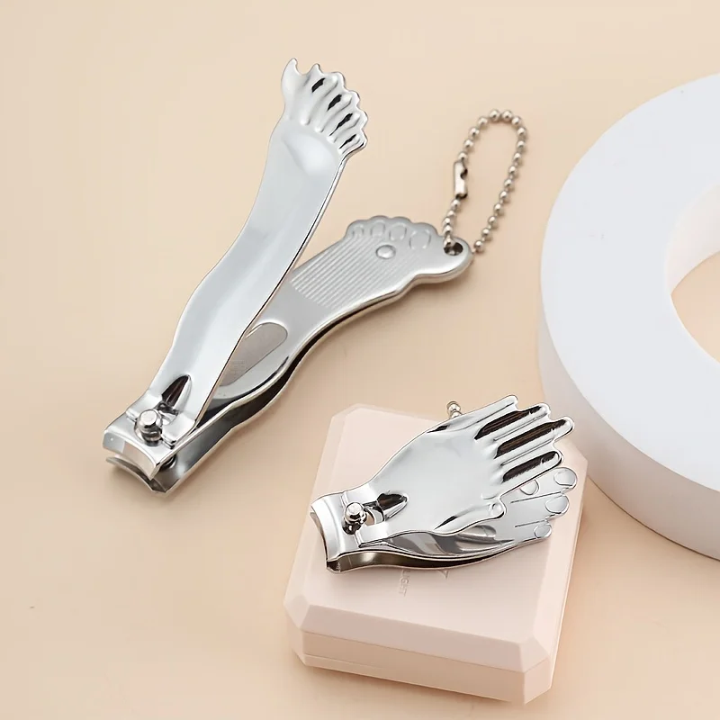 Tagliaunghie in acciaio inossidabile con catena, forbici per unghie creative per strumento per manicure domestico Divertente manicure per mani e piedi