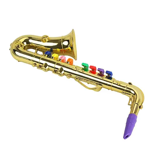 Imagen 2 del producto Mini saxofón juguete para niños, Trompeta plástico con sonido, instrumento Musical aprendizaje