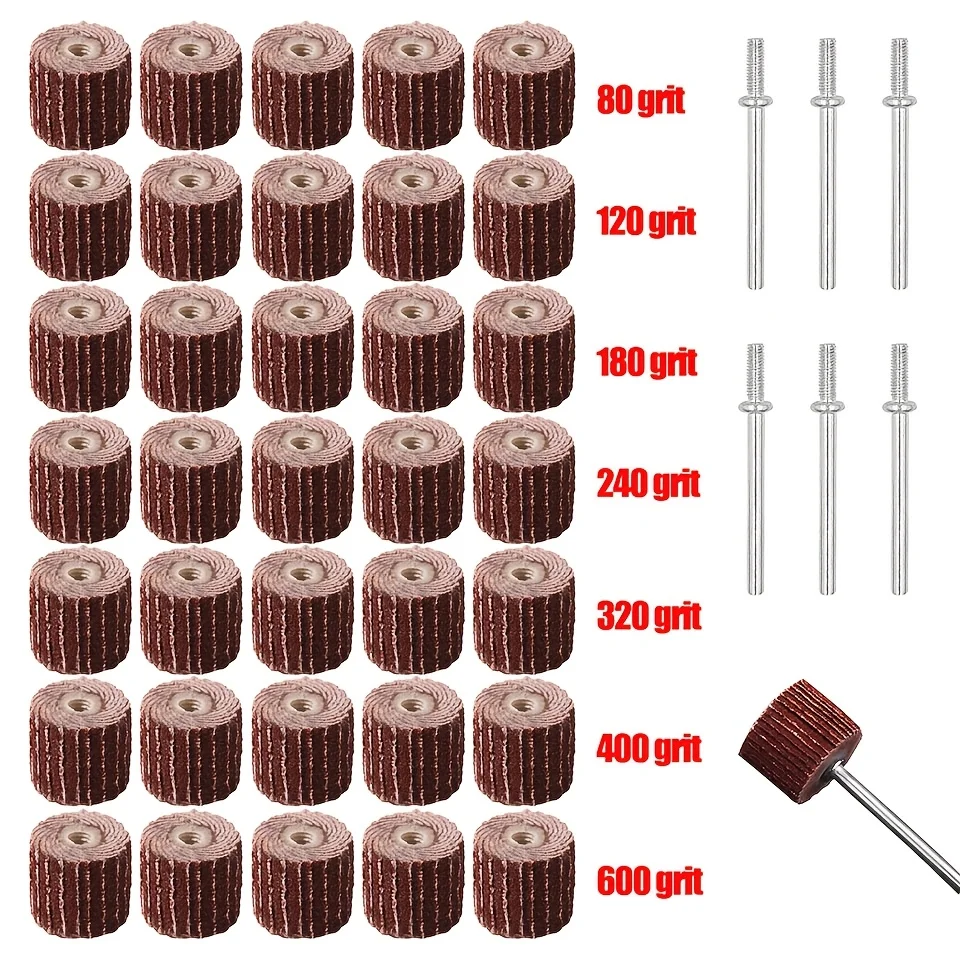 23-teiliges Schleifpapier-Set für Dremel-Rotationswerkzeug mit 3-mm-Schaft, Schleifscheibenkopf, Polierscheiben, Schleifscheibe