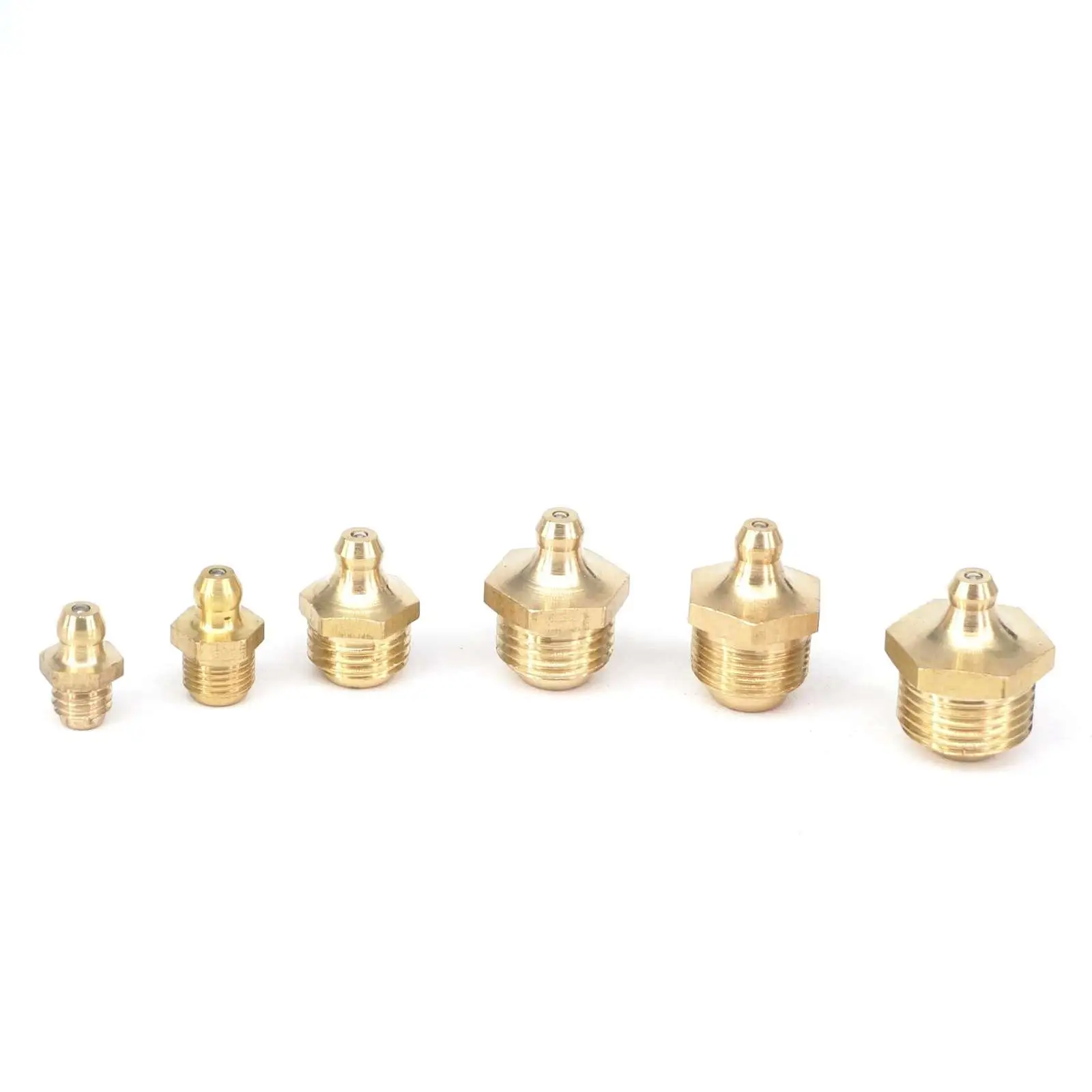 Rosca métrica macho Taper Brass Grease Zerk Nipple, Montagem para pistola de graxa, M4 M5 M6 M8 M10 M12 M14 M16 M18 M20