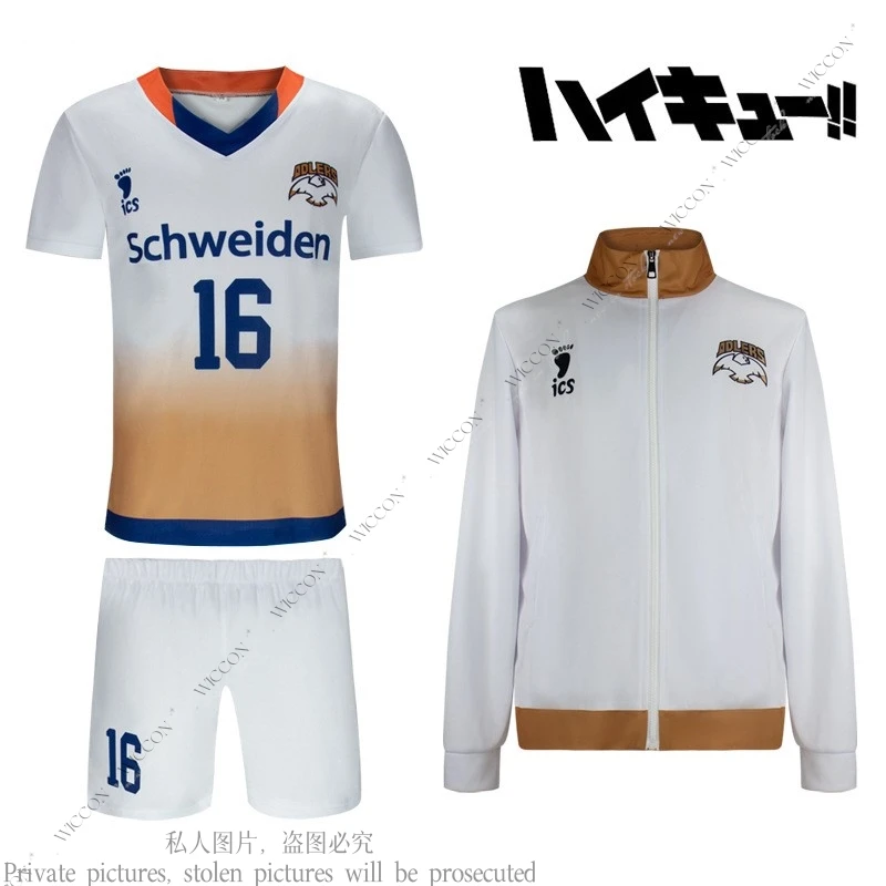 

Kageyama Tobio Hai Kageyama kyuu!! Tobio Cosplay Costume Wig High School Volleyball Uniforms Schweiden Adler AD Set