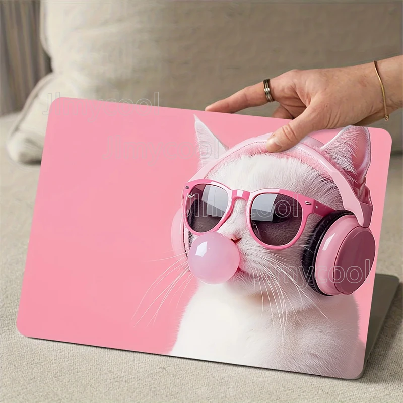 Vinyl Cute Cat Laptop Case Sticker2pcs Set Scratch Resistant DIY Art Case  Universal Netbook Skin Sticker Self-adhesive Decal