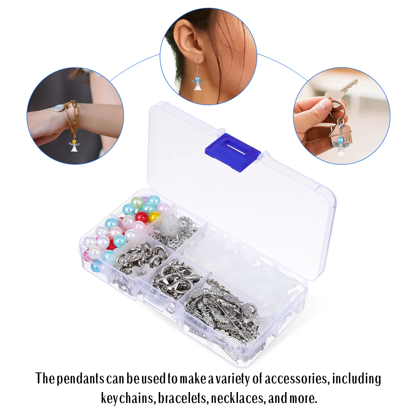 Craft Beads Angel Charms Angel Charms Pearl Bracelet Jewelry Making Kit Random Colors Ideal Present Accessories