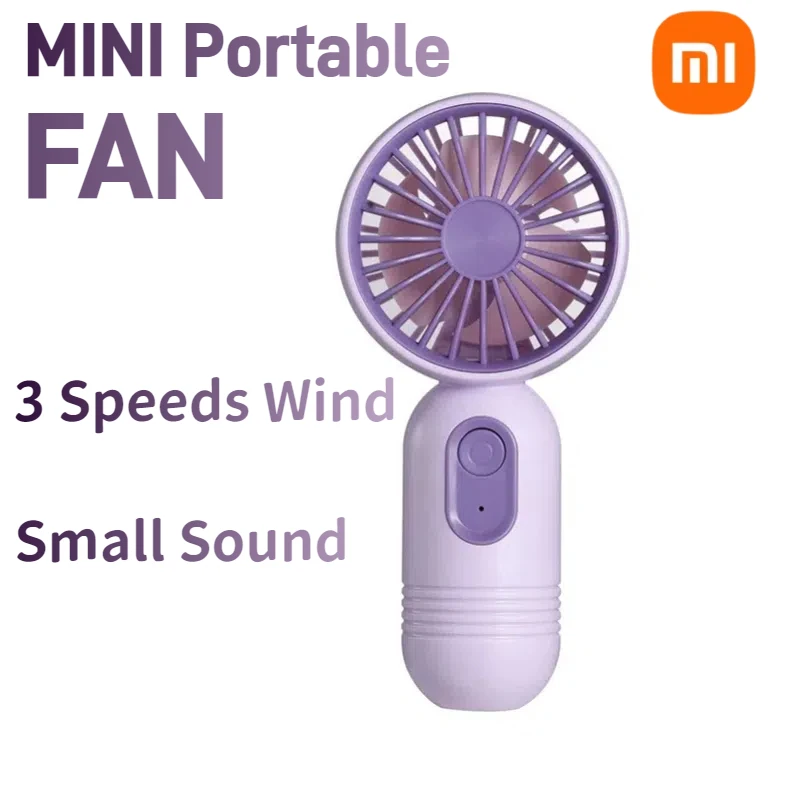 Xiaomi Mini Portable USB Rechargeable Fan 3 Speeds Handheld Fan Perfect For Office/Outdoor/Travel/Camping.