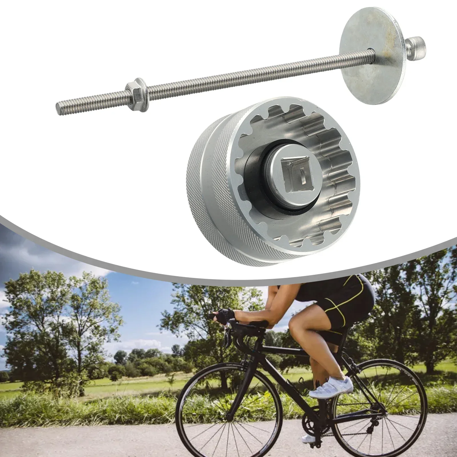 

Bicycle T47 Bike Bottom Tool Press Relatively Screw Aluminum Alloy Fastening Silver Tightening Torque Key Drive