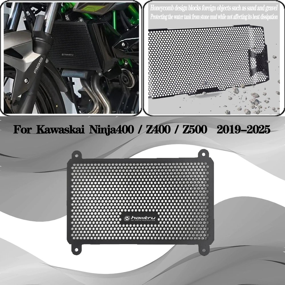 Motorrad-Kühlergrill-Schutzabdeckung Zubehör Schutz für Kawasaki Ninja 400 Z400 Z500 2019-2025 Motorkühlung
