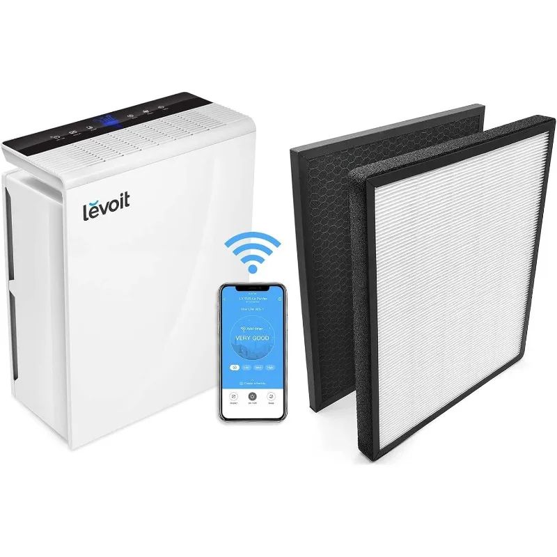 Air Purifiers for Home Large Room with Extra Main Filter, Captures Smoke, Dust and Pollen for Bedroom with Air Quality Monitor