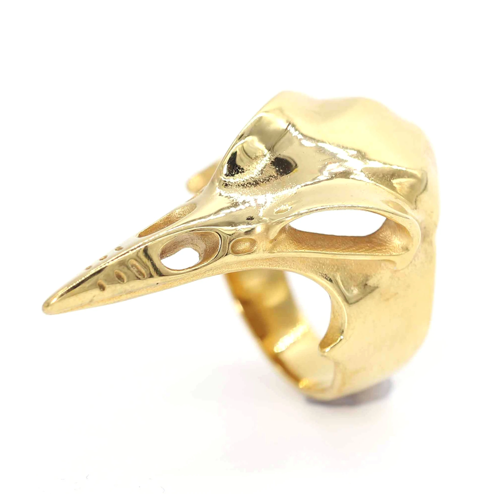 

2022 New Animal Ring Gold Plated Stainless Steel Crow Tip Ring Men