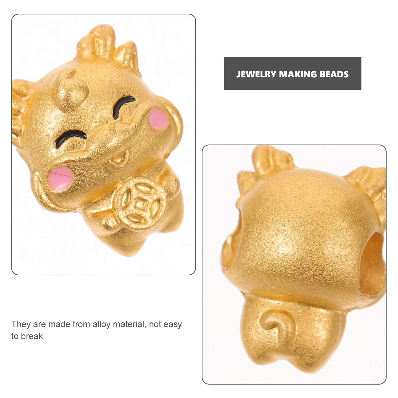 

8 Pcs Dragon Jewelry Accessories Spacer Beads Charms Cute for Bracelets Spacers Making Kit