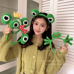 Cute and funny cartoon big-eyed frog prince headband princess makeup face wash hair pressure non-slip headband hair accessories