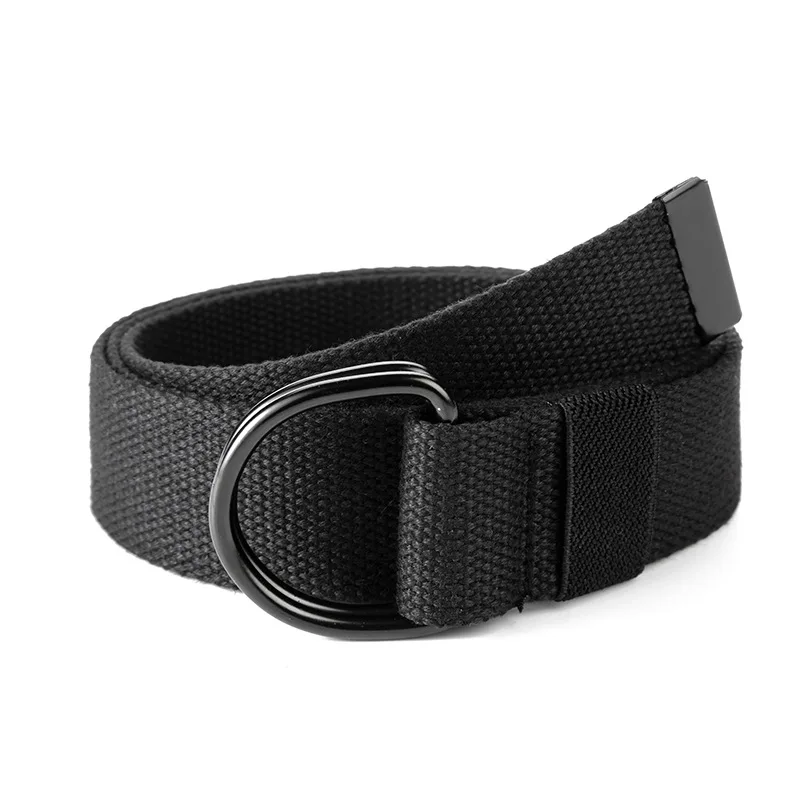 Nylon riem met dubbele lusgesp voor heren Dames Dagelijkse mode Canvas riem Geweven riem met verstelbare en langwerpige tactische riem