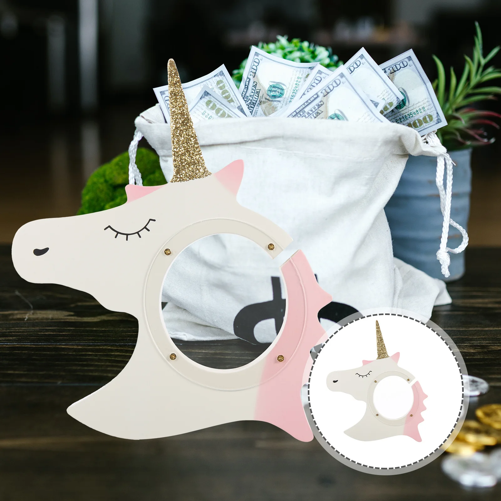 Eenhoorn Spaarpot Acryl Muntcontainer Kinderen Spaarpot Voor Meisjes Leuke Desktop Decor Duurzame Geld Opbergdoos Cartoon Bank