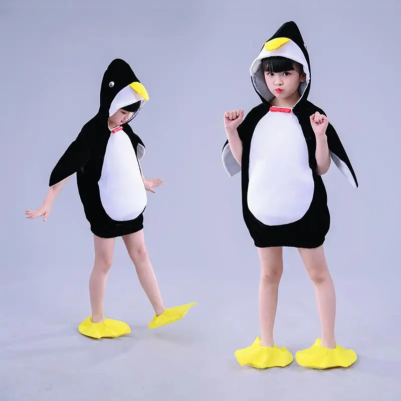 loween Children's Animal Performance Costume Cartoon Little Penguin Dance Performance Clothes for Kindergarten Boys
