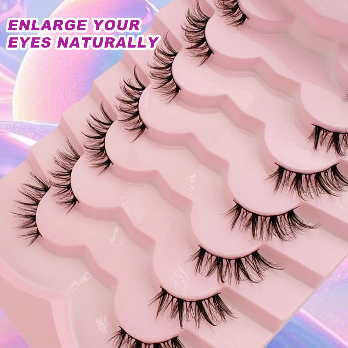 7 أزواج ثلاثية الأبعاد متعددة الطبقات رقيق نصف رموش عين القطة الطبيعية الرموش الصناعية سهلة الارتداء متعددة الاستخدامات للمناسبات المختلفة #3