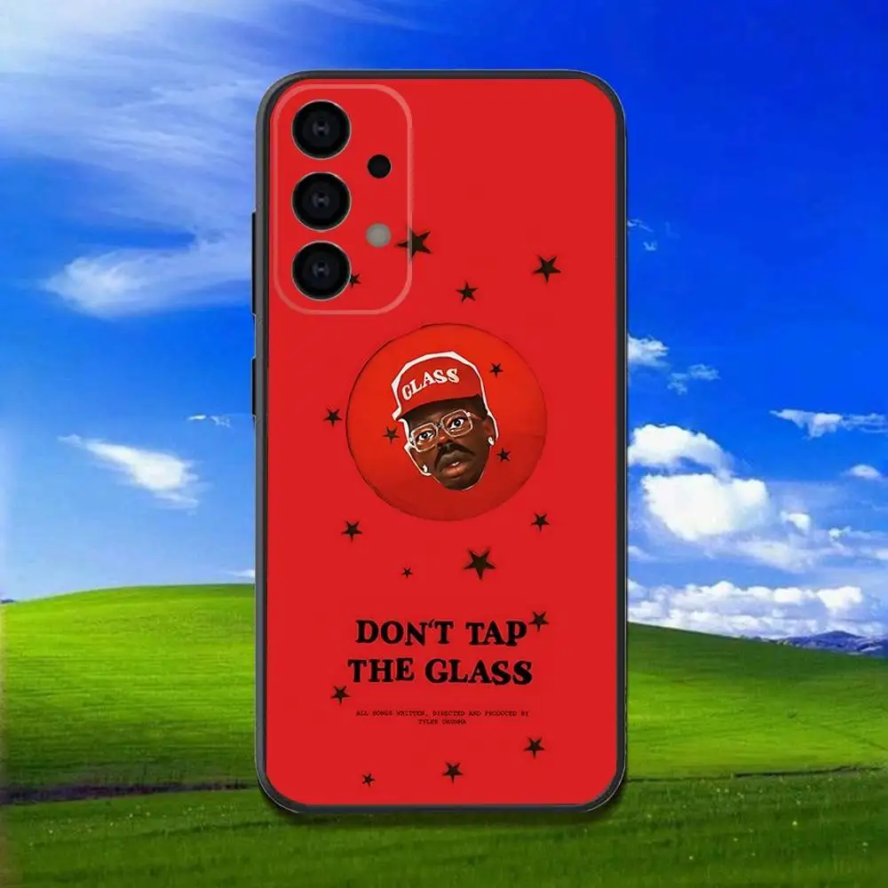 Casing Ponsel Don t Tap the Glass T-Tyler untuk Samsung Galaxy A13,A21s,A22,A31,A32,A52,A53,A71,A80, Cangkang Hitam Lembut