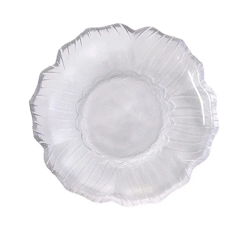 

1 Piece Small Clear Saucer Glass Dishes for Tea Coffee Cup Cute Gold Rim Plates For Cafe Hotel Restaurants Wedding Table Decor