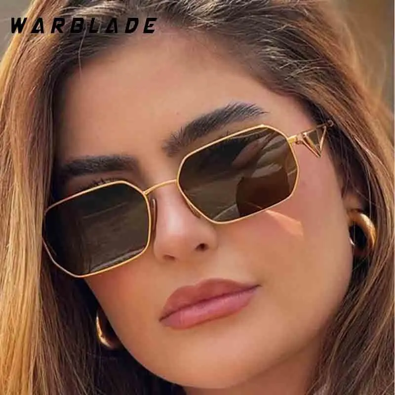 

Luxury Brand Design Square Sunglasses Women Metal Frame Hollow Legs Vintage High Quality Sun Glasses Men Driving Shades UV400