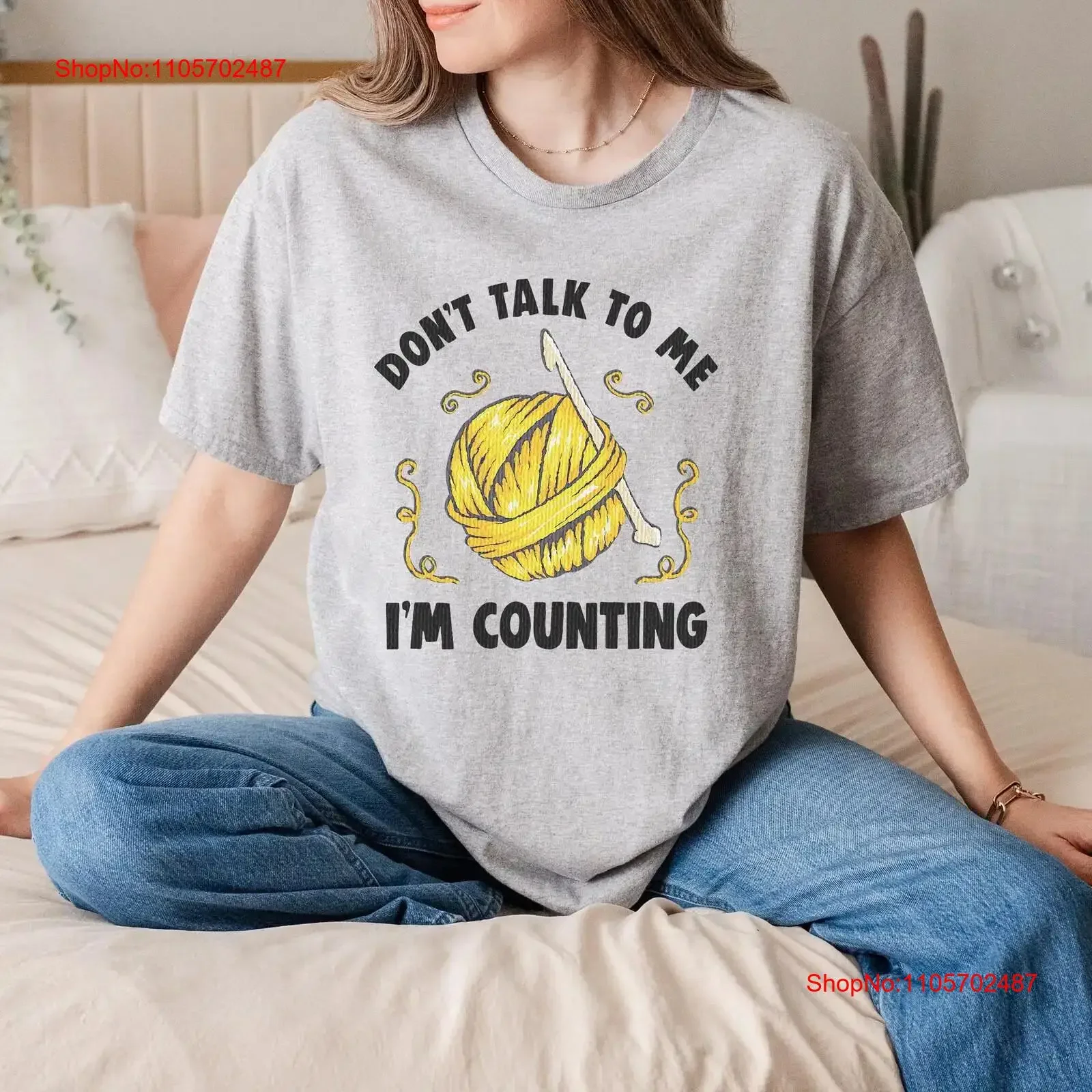 Don t Talk to Me I m Counting Shirt Knitting Lover Perfect for Knitters vintage Washed designer clothes Versatile fashion