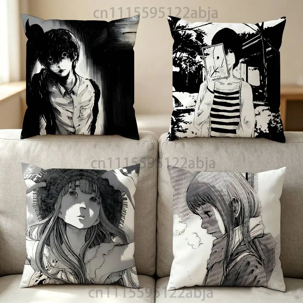 G-Goodnight Anime P-Punpun Throw Pillow Case 40x40cm Decoration DIY Square Chair Pillowcase Pad Cover